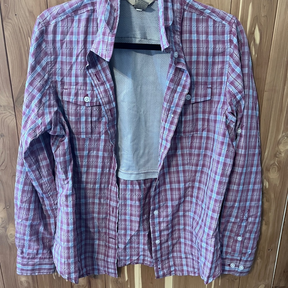 Duluth Trading Co Lightweight Red and Gray Shirt Jacket